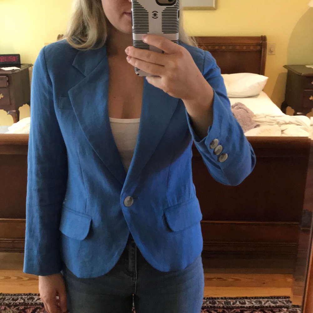 Blue linen blazer - Picture 3 of 3